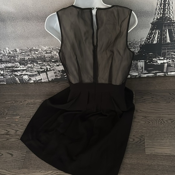 Max and Cleo Elegant Black ruffle sheer Sleeveless Dress Sz M - Picture 10 of 12